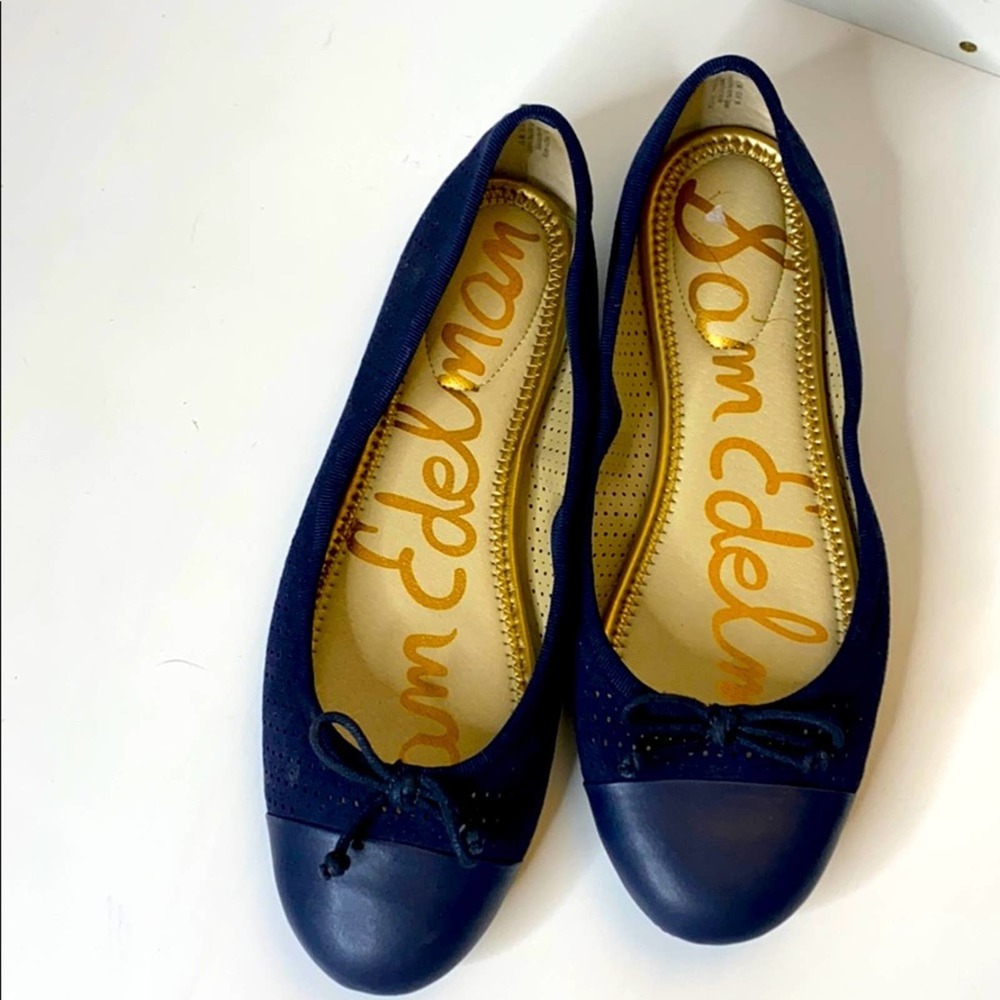 Sam Edelman Blue Suede Ballet Flats 8 EUC